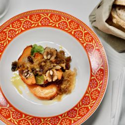 Kürbis mit Zwiebel und Essig