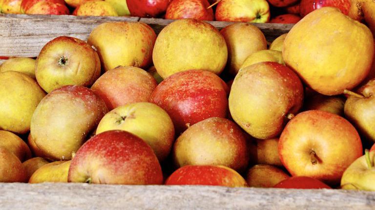 Kiste mit Äpfeln