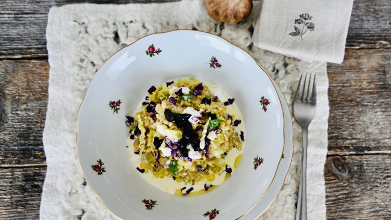 “Orzotto” mit Grünkohl & Ziegenkäse