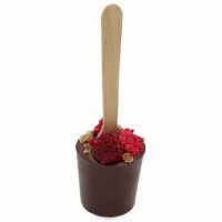Trinkschokolade Stick | Bitterschoko | Himbeeren & Ingwer