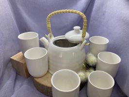 Keramik-Teekannen-Set weiß