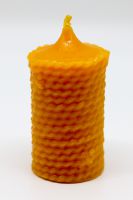 Bienenwachs - Kerze - Stumpen Kordelmuster