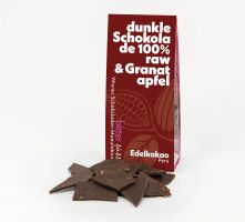 dunkle Schokolade 100% Peru, raw & Granatapfel