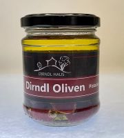 Dirndl Oliven mit Pistazie gefüllt Olivenöl