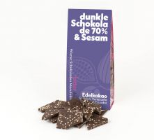 dunkle Schokolade 70 % Bolivia, Venezuela & Ecuador & Sesam