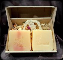 Geschenke Box Rosengeranie & Lavendel