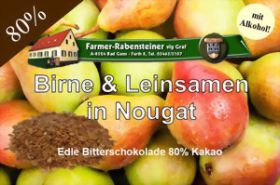 Schokolade - Birne & Leinsamen in Nougat