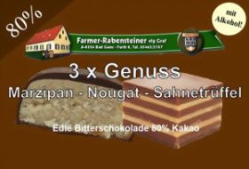 Schokolade - 3xGenuss Marzipan-Nougat-Sahnetrüffel