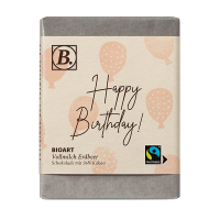 B. Motto Schoko Happy Birthday Vollmilch Erdbeer - Fairtrade