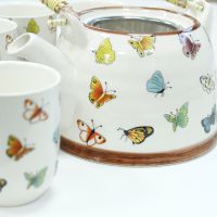 Keramik-Teekannen-Set Schmetterling