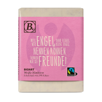 BIOART Sprüche Schoko Weil wir Engel...Weiße Himbeere 70g