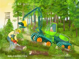 Kinderpuzzle Waldarbeiten 40 Teile