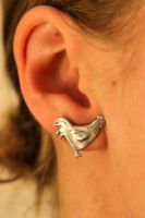 Hühner Ohrringe aus Silber