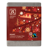 B. Schoko Weihnachten “Frohes Fest!” Vollmilch Orange-Zimt