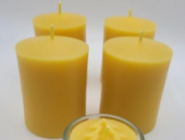 4er Set Stumpenkerzen groß Klassik - aus 100% Bienenwachs