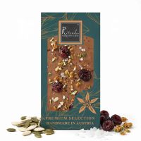 Premium Milchschokolade - Kirsche, Kürbiskerne, Salz 95g