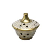 Räucherschale Messing bemalt mit Gittereinsatz 8 x 8 cm