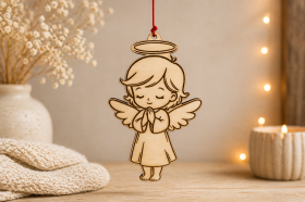 Holz Engel Anhänger – Lasergraviert | Schutzengel aus Holz 