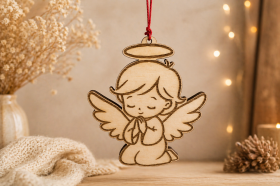 Schutzengel Anhänger Holz – Lasergraviert & Handgemacht |
