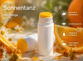 Premium Sortenlippenbalsam - Sonnentanz 7g - mit Orange