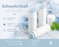 Premium Sortenlippenbalsam - Schneekristall 7g - mit Menthol