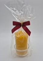 Mini-Bienenwachskerze für kleine Adventkränze – mit Glas