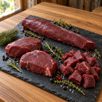 Wildfleischpaket Hirschkalb 3kg - Rücken, Braten, Gulasch/Ra