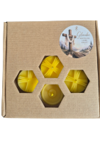 Bienenwachs-Teelichter „Segenslicht“ mit Kreuz – 7er Set