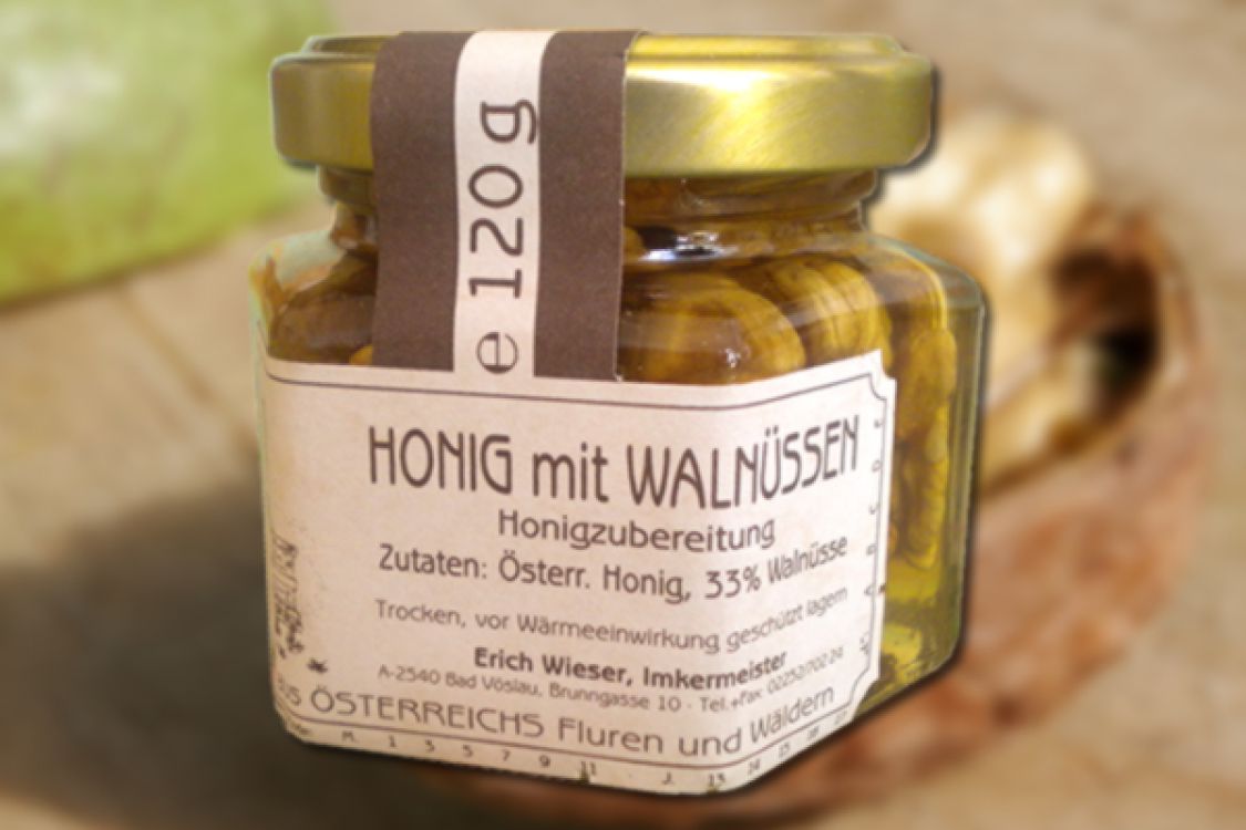 Honig mit Walnüssen - Imkerei Wieser - Bauernladen