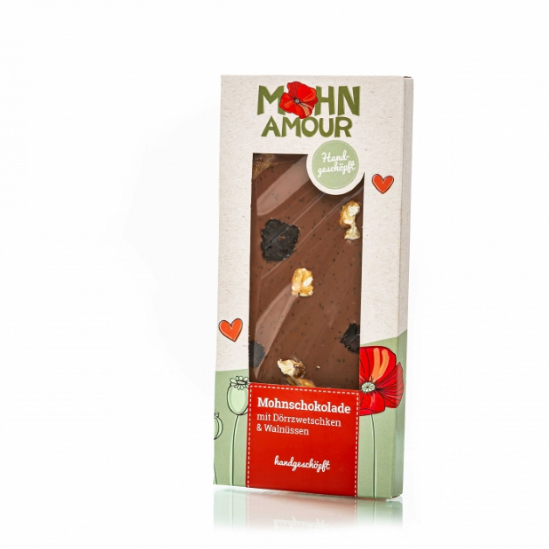 Mohnschokolade mit Dörrzwetschken &amp; Walnüssen - Mohn Amour - Bauernladen