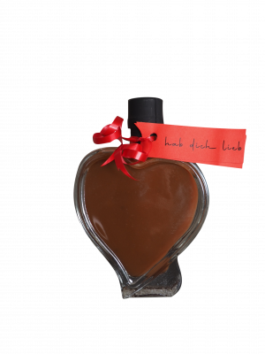 Erdbeer-Nougat-Likör in Herzflasche- das perfekte Geschenk