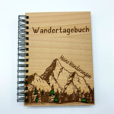 Wandertagebuch aus Holz