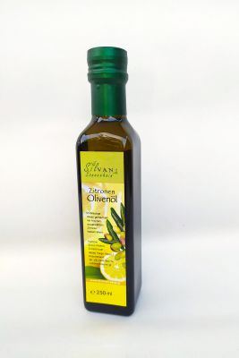 Zitronen-Olivenöl. Oliven mit unbehandelten, reifen Zitronen gemeinsam verarbeitet, dann kalt extrahiert, geben diesem geschmackvollen Öl die perfekte zitronige Note für noch mehr mediterranes Flair in Ihrer Küche
