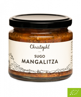 SUGO MANGALITZA
biologisch
Wer etwas Besonderes für Pasta sucht. Nicht umsonst erfreut sich das Mangalitzaschwein in der Haubenküche größter Beliebtheit.