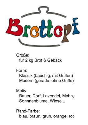 Brottopf für 2 kg Brot & Gebäck