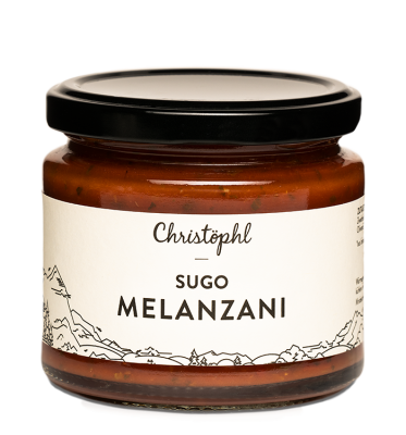SUGO MELANZANI
vegan
Ein veganes Sugo aus Melanzani und feinen Gewürzen.